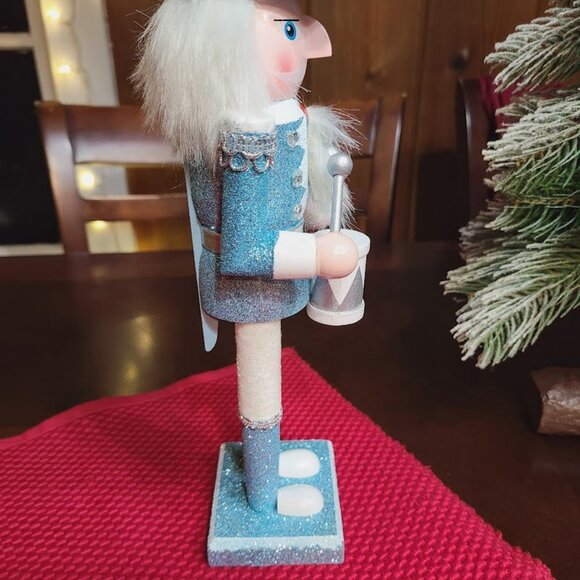 Blue Christmas Nutcracker Soldier Holiday Decor Wooden Statue Xmas Decoration - Picture 6 of 11